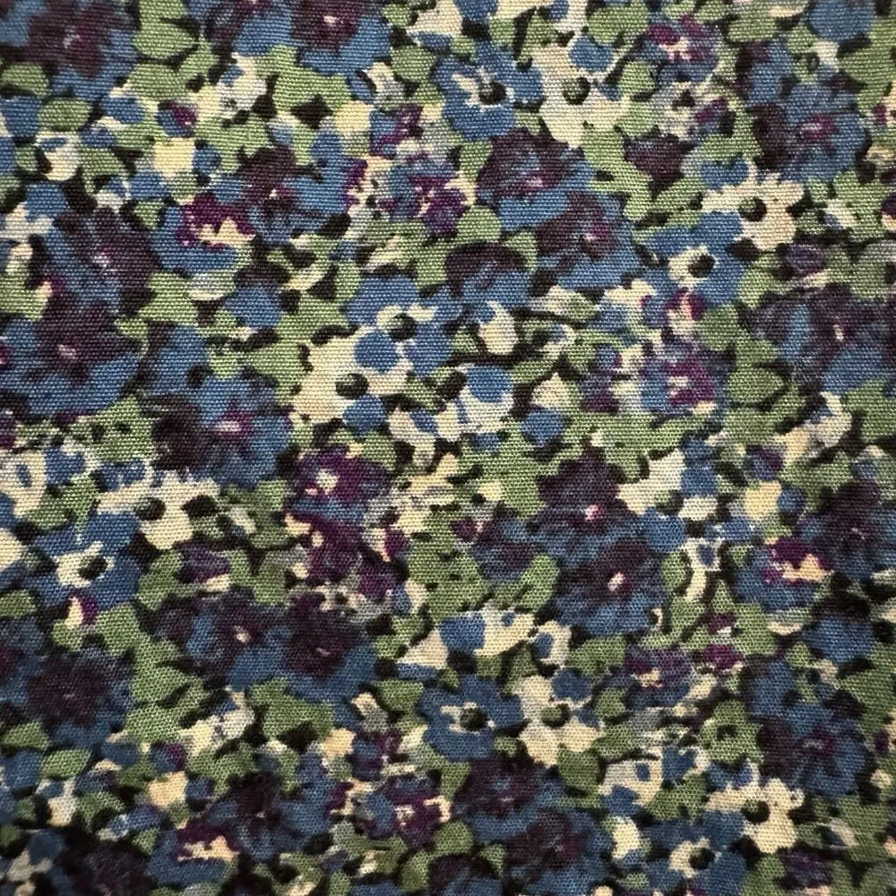 J.Crew Secret Wash Floral Button Down Cotton Shirt Blue Green Classic Fit Medium